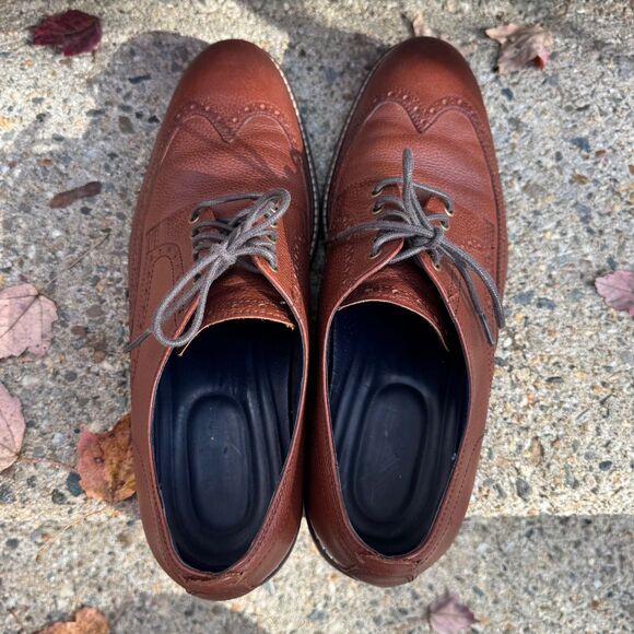 Cole Haan Grand OS Shoes Mens Size 11 Wingtip Brown Leather Oxford Dress Brogue - Picture 7 of 15